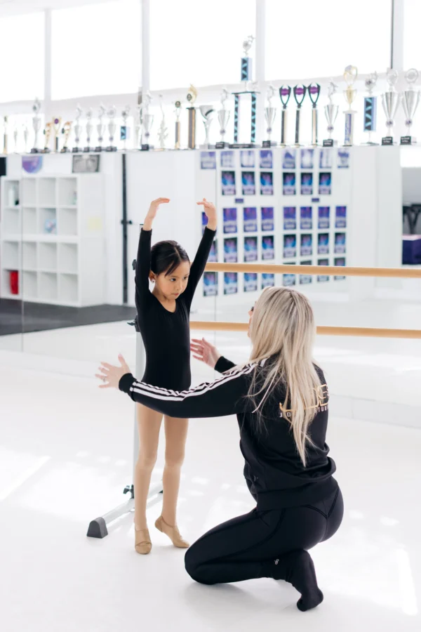 Dance instructor engaging with young students at J'Danse Studio dance studio in Scarborough Ontario