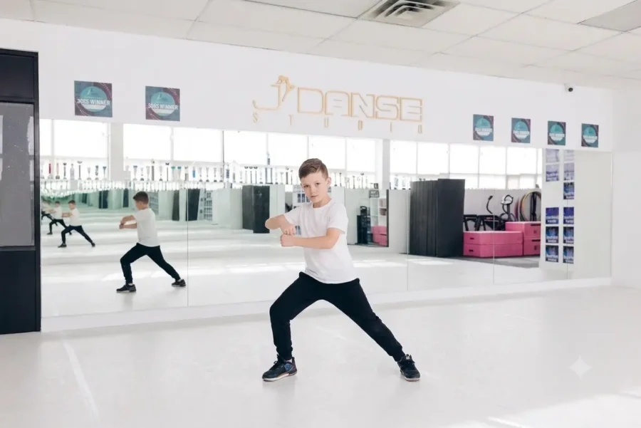 Boy in hip hop dance classes for kids at J'Danse Studio in Scarborough Toronto