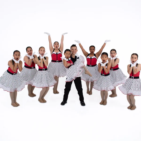 Children in musical theatre dance classes at J'Danse Studio performing character work in Scarborough