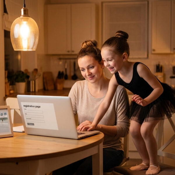 Parent registering child for dance classes in Toronto at J'Danse Studio Scarborough